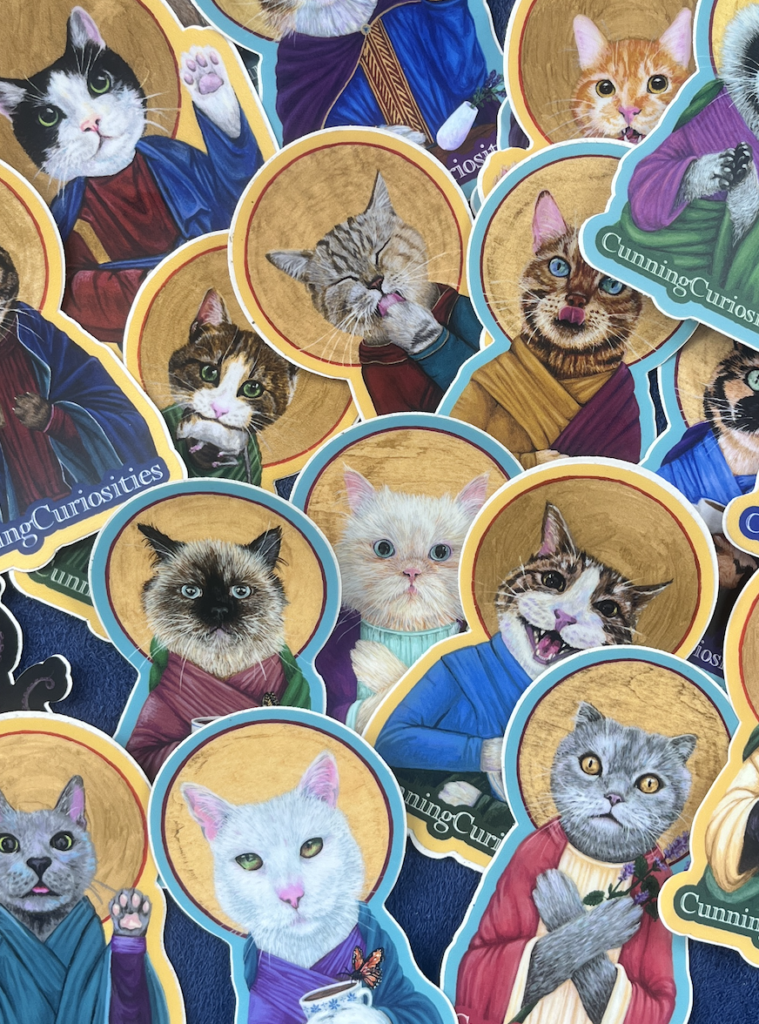 Cat Saint Stickers – Cunning Curiosities